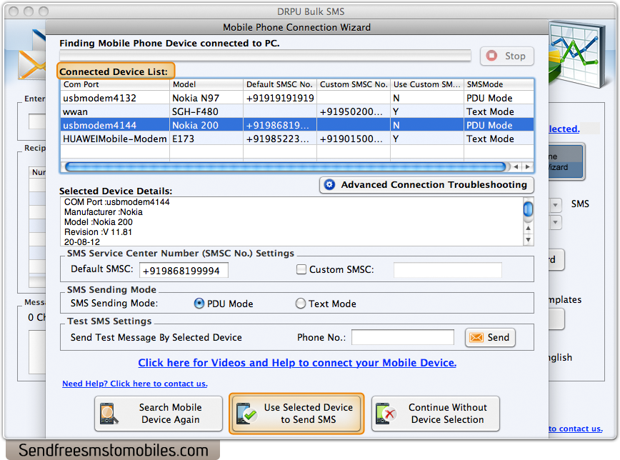 Mac Bulk SMS Software for GSM Mobile