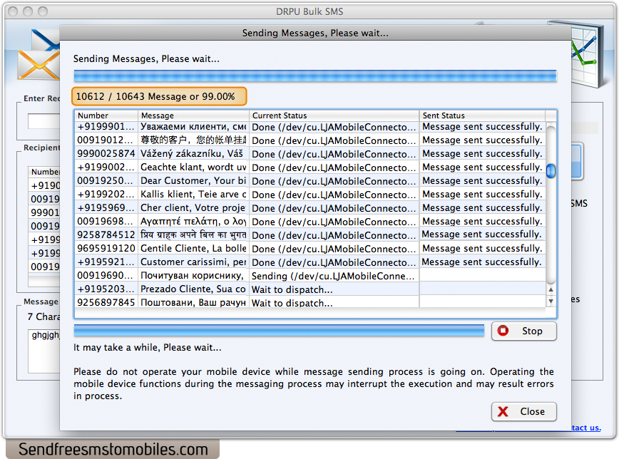 Mac Bulk SMS Software for GSM Mobile