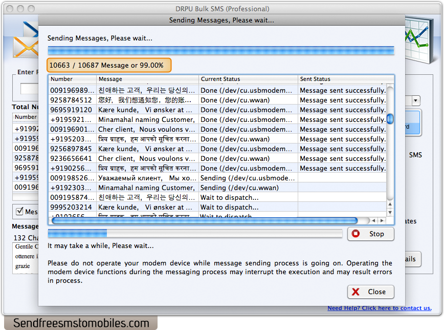 Mac Bulk SMS Software - Professional