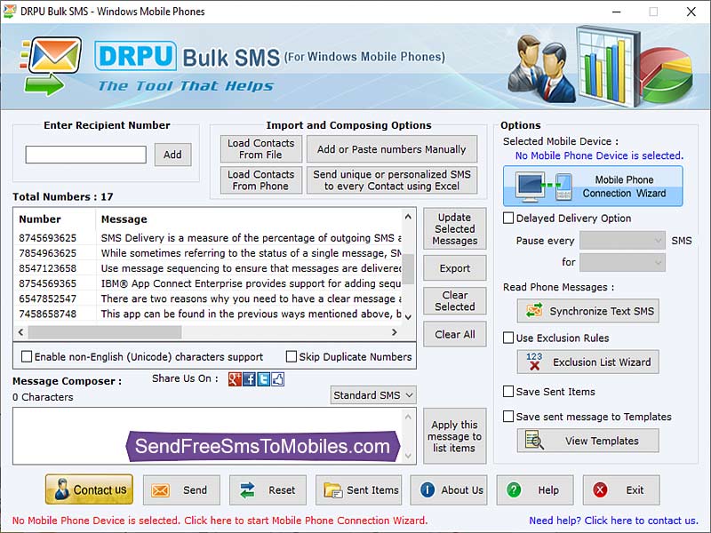 Screenshot of Bulk SMS Services 7.0.1.3