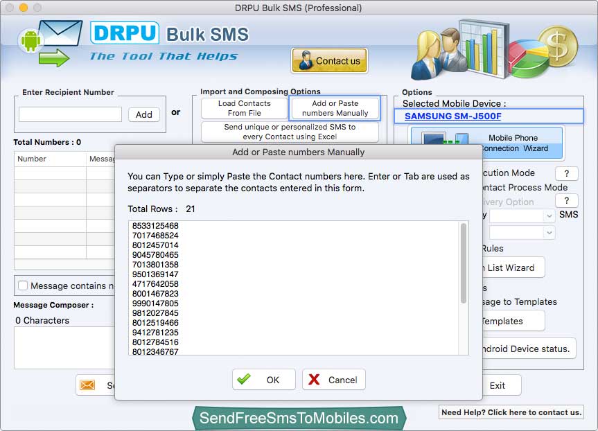 Mac Bulk SMS Software - Professional