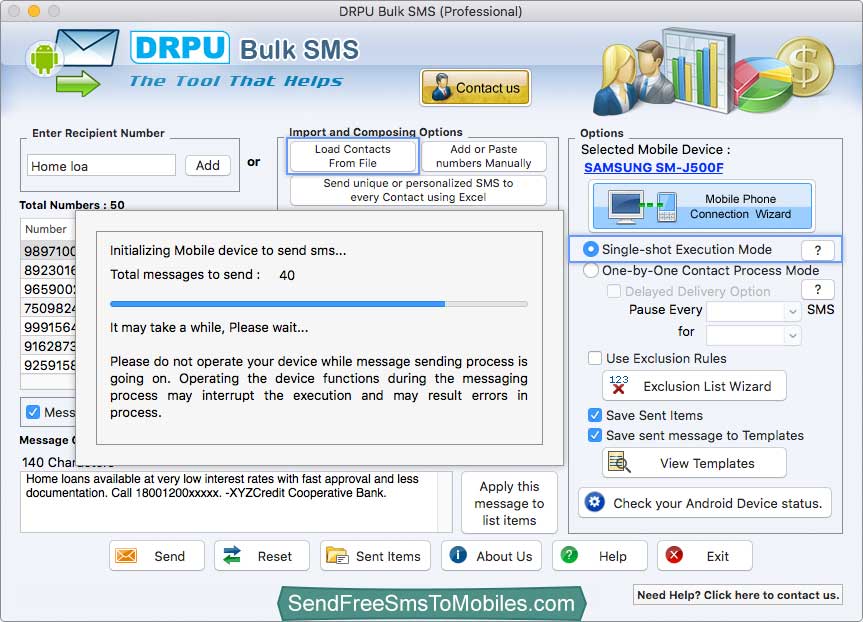 Mac Bulk SMS Software - Professional