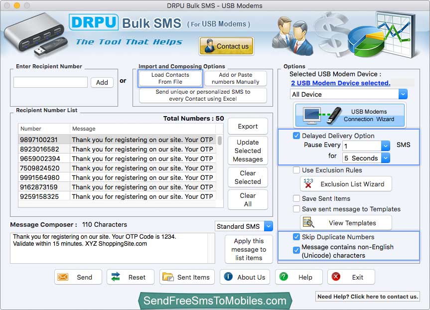 Mac Bulk SMS Software for USB Modems