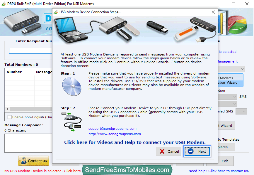 USB Modem Device Connection